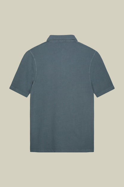Men's short-sleeved polo shirt in cotton pique