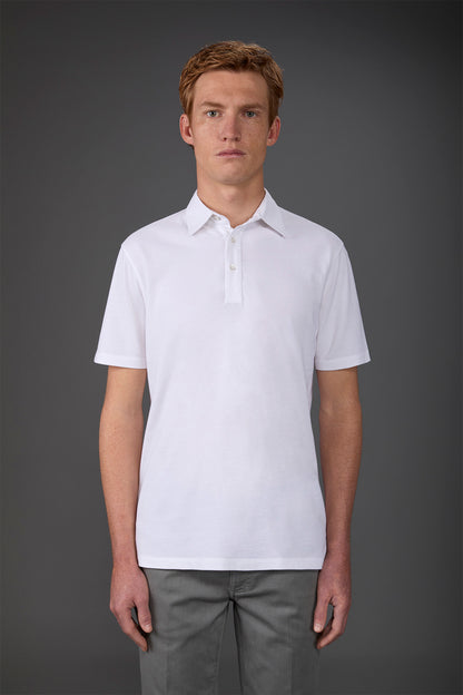 Men's short-sleeved polo shirt in cotton pique