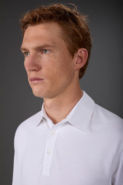 Men's short-sleeved polo shirt in cotton pique
