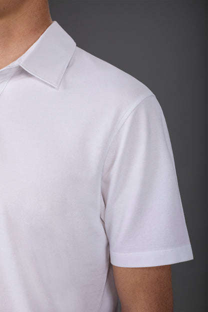 Men's short-sleeved polo shirt in cotton pique