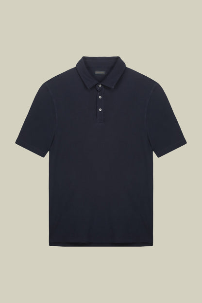Men's short-sleeved polo shirt in cotton pique