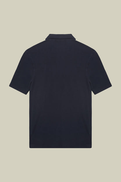 Men's short-sleeved polo shirt in cotton pique