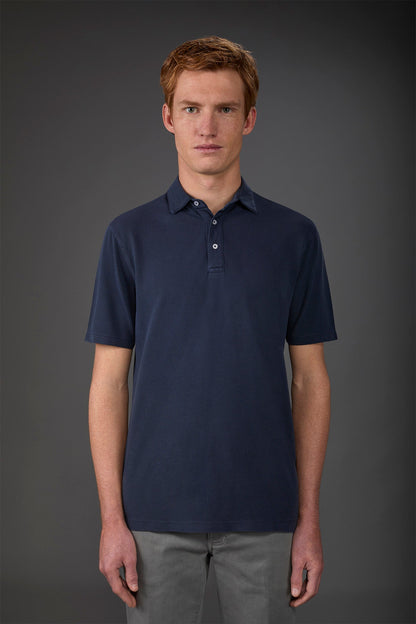Men's short-sleeved polo shirt in cotton piquÃƒÂ© Dk Blue