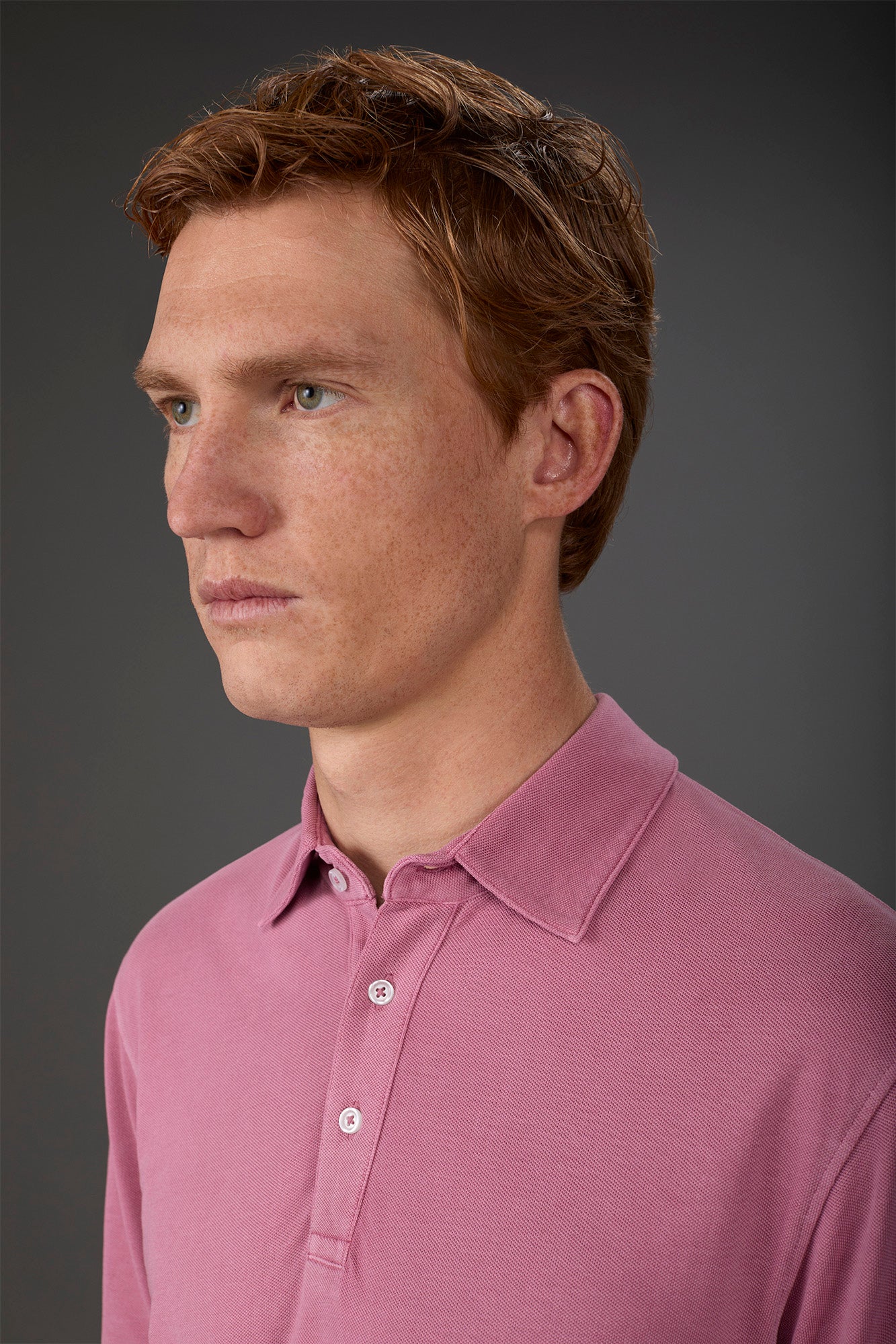 Men's short-sleeved polo shirt in cotton pique