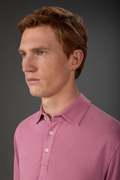 Men's short-sleeved polo shirt in cotton pique