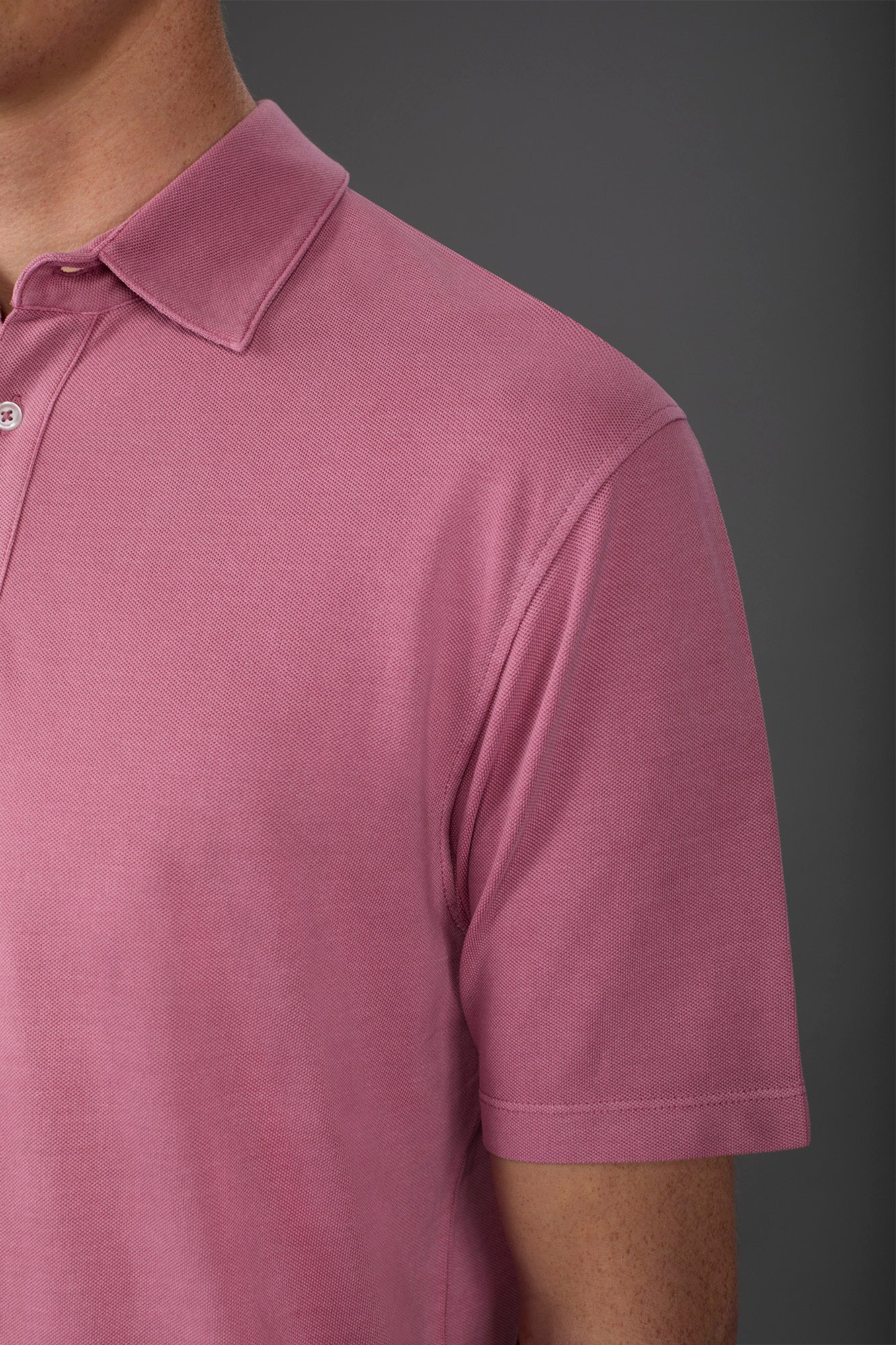 Men's short-sleeved polo shirt in cotton pique