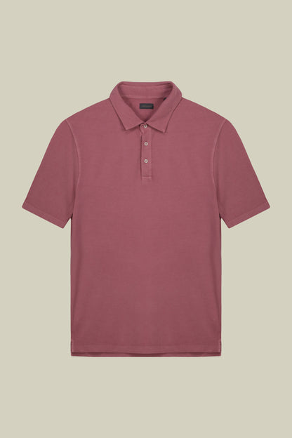 Men's short-sleeved polo shirt in cotton pique