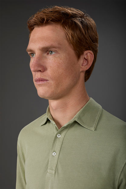 Men's short-sleeved polo shirt in cotton pique