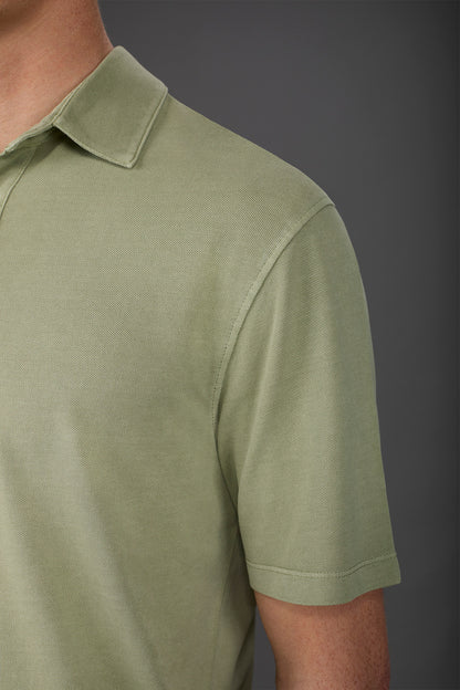 Men's short-sleeved polo shirt in cotton pique