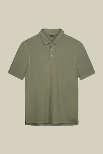 Men's short-sleeved polo shirt in cotton pique