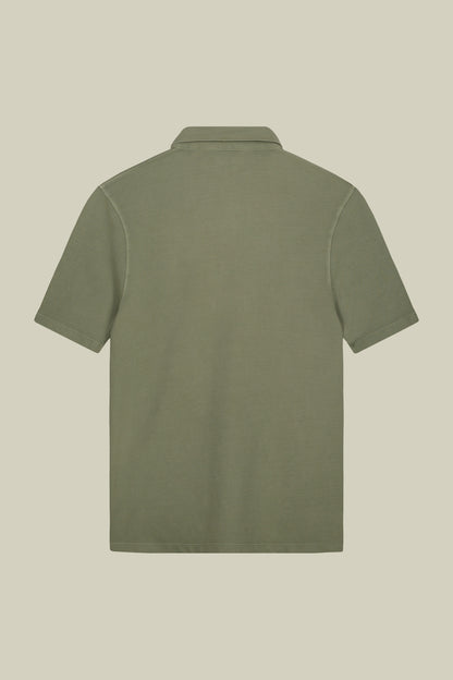 Men's short-sleeved polo shirt in cotton pique