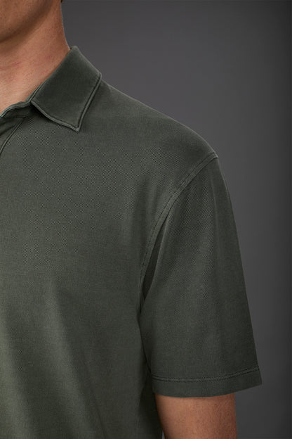 Men's short-sleeved polo shirt in cotton pique
