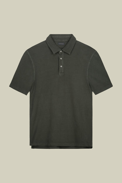 Men's short-sleeved polo shirt in cotton pique