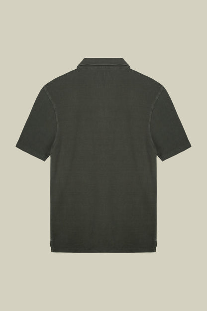 Men's short-sleeved polo shirt in cotton pique