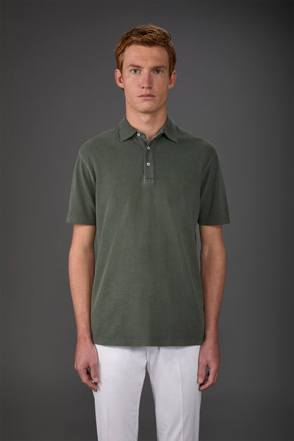 Men's short-sleeved polo shirt in cotton pique