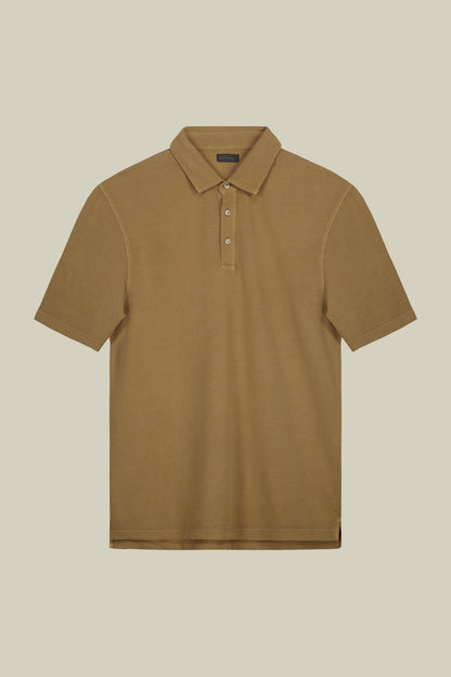 Men's short-sleeved polo shirt in cotton pique