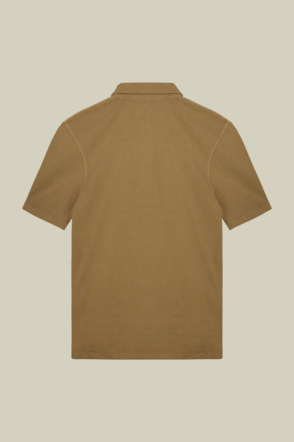 Men's short-sleeved polo shirt in cotton pique