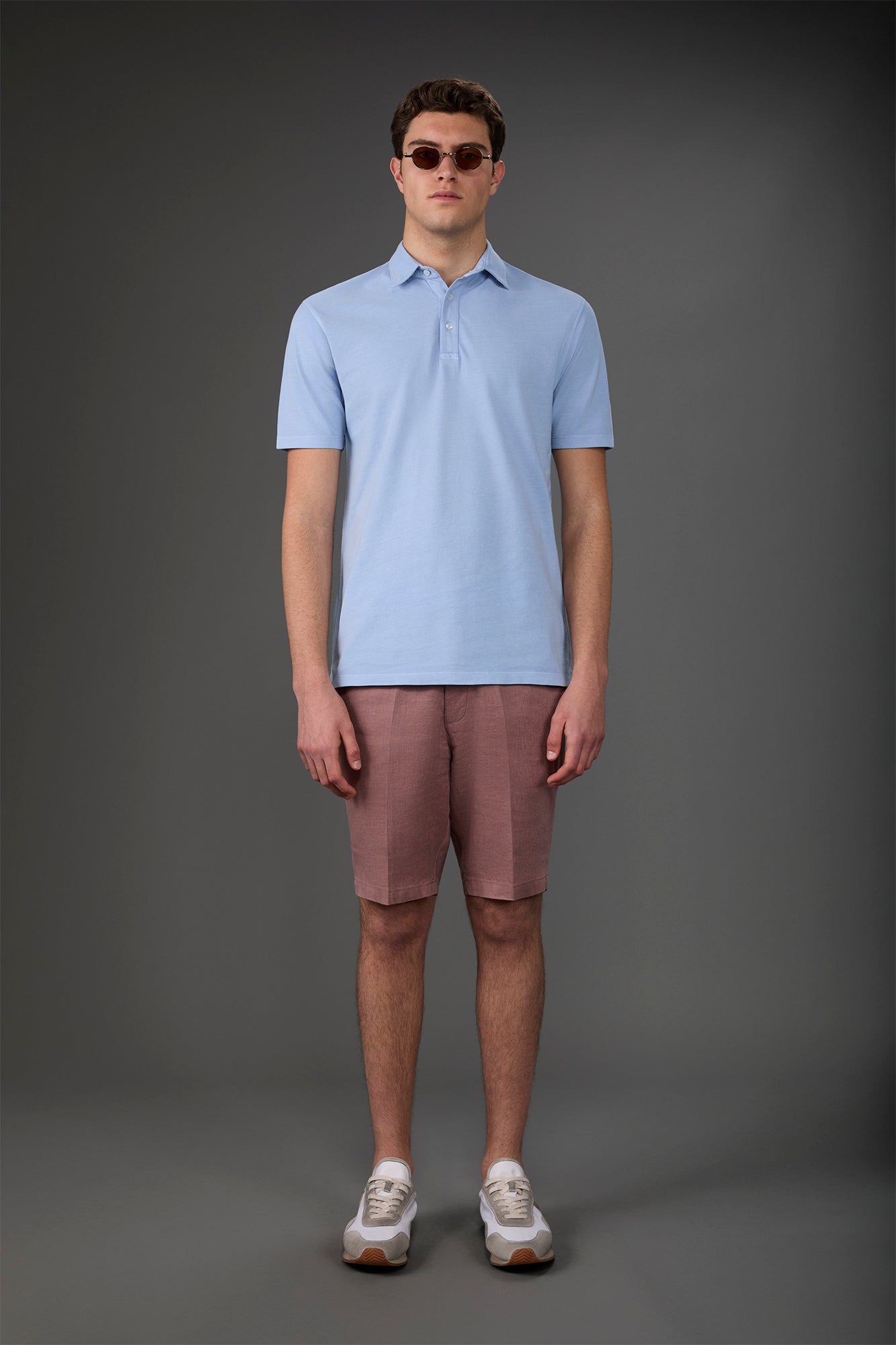 Men's short-sleeved polo shirt in cotton pique