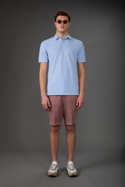 Men's short-sleeved polo shirt in cotton pique