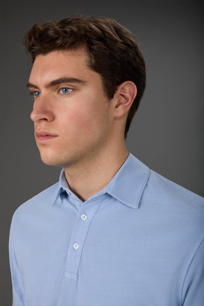 Men's short-sleeved polo shirt in cotton pique