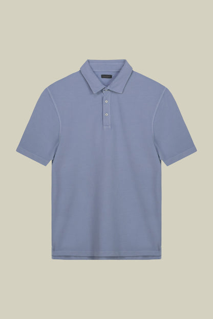 Men's short-sleeved polo shirt in cotton pique