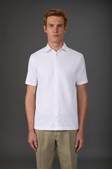 Men's short-sleeved polo shirt in 100% cotton jersey