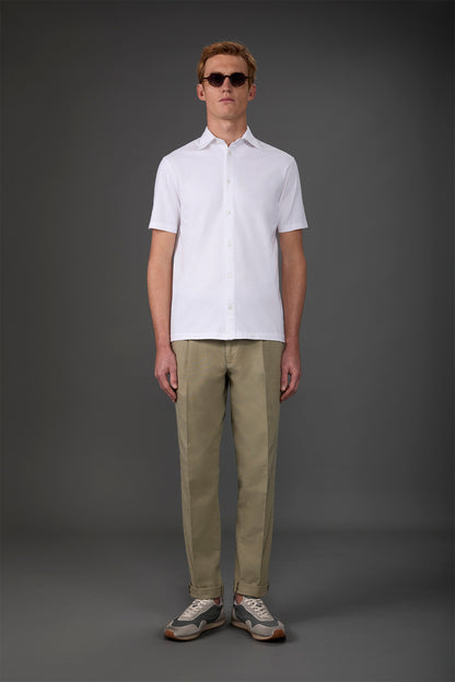 Men's short-sleeved polo shirt in 100% cotton jersey