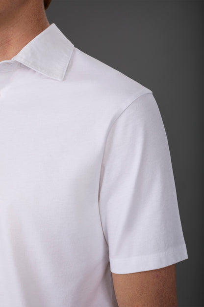 Men's short-sleeved polo shirt in 100% cotton jersey