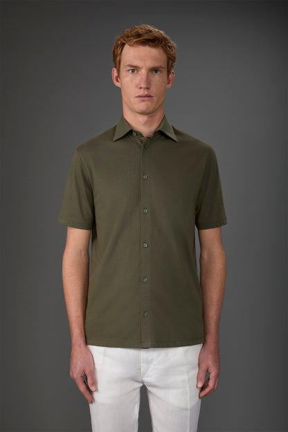 Men's short-sleeved polo shirt in 100% cotton jersey