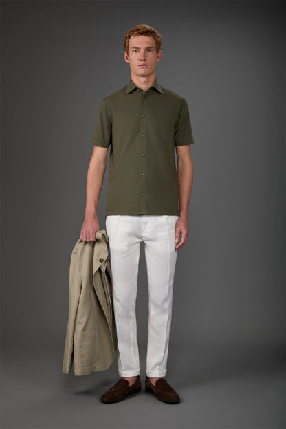 Men's short-sleeved polo shirt in 100% cotton jersey