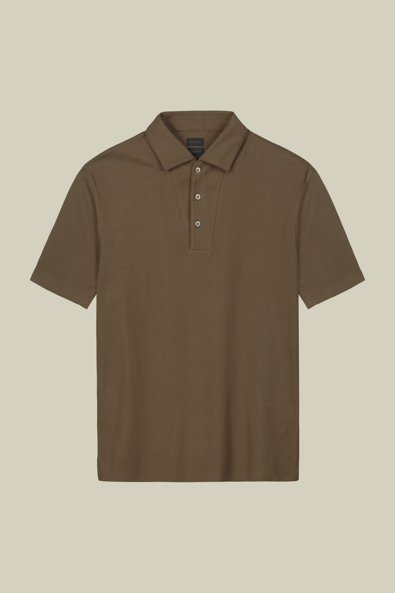 Men's short-sleeved polo shirt in honeycomb pure cotton