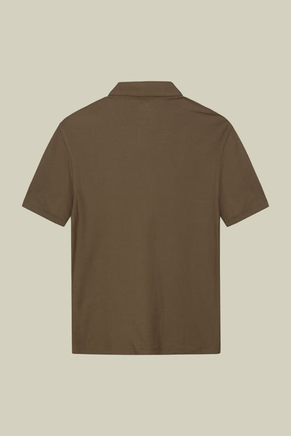 Men's short-sleeved polo shirt in honeycomb pure cotton