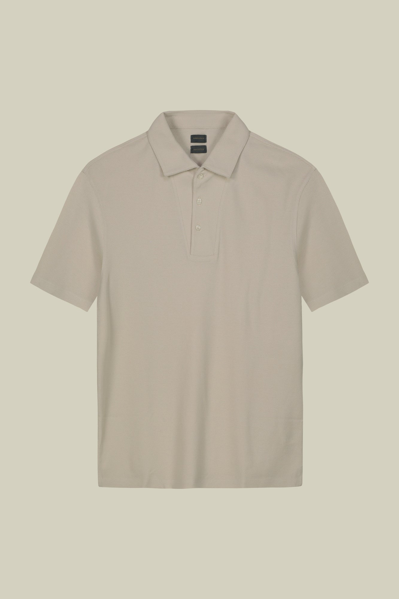 Men's short-sleeved polo shirt in honeycomb pure cotton