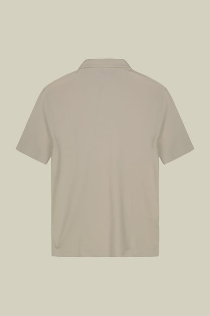 Men's short-sleeved polo shirt in honeycomb pure cotton