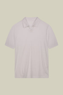 Men's short-sleeved organic cotton polo shirt with derby collar