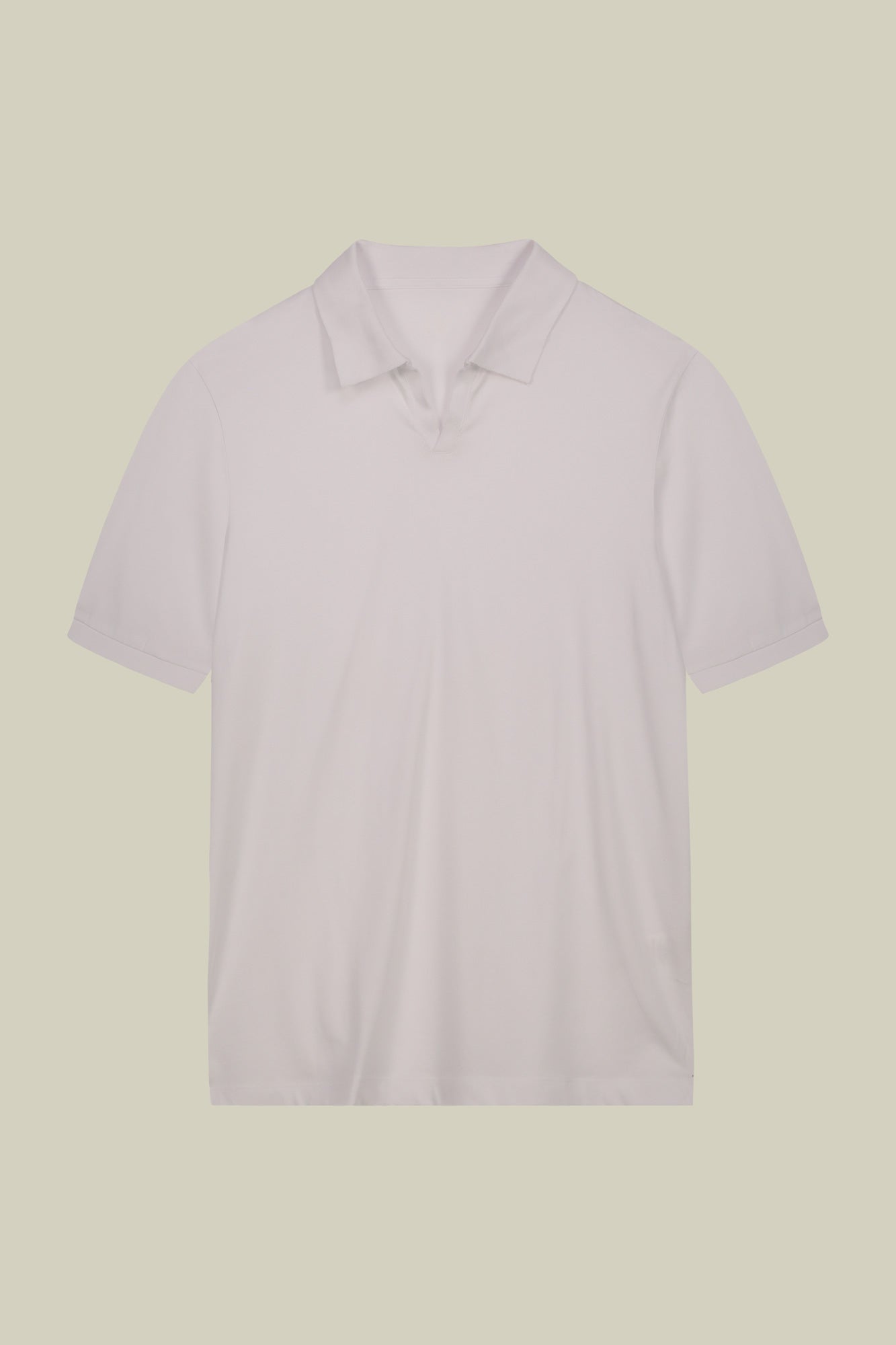 Men's short-sleeved organic cotton polo shirt with derby collar