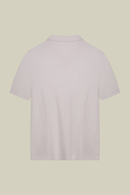 Men's short-sleeved organic cotton polo shirt with derby collar