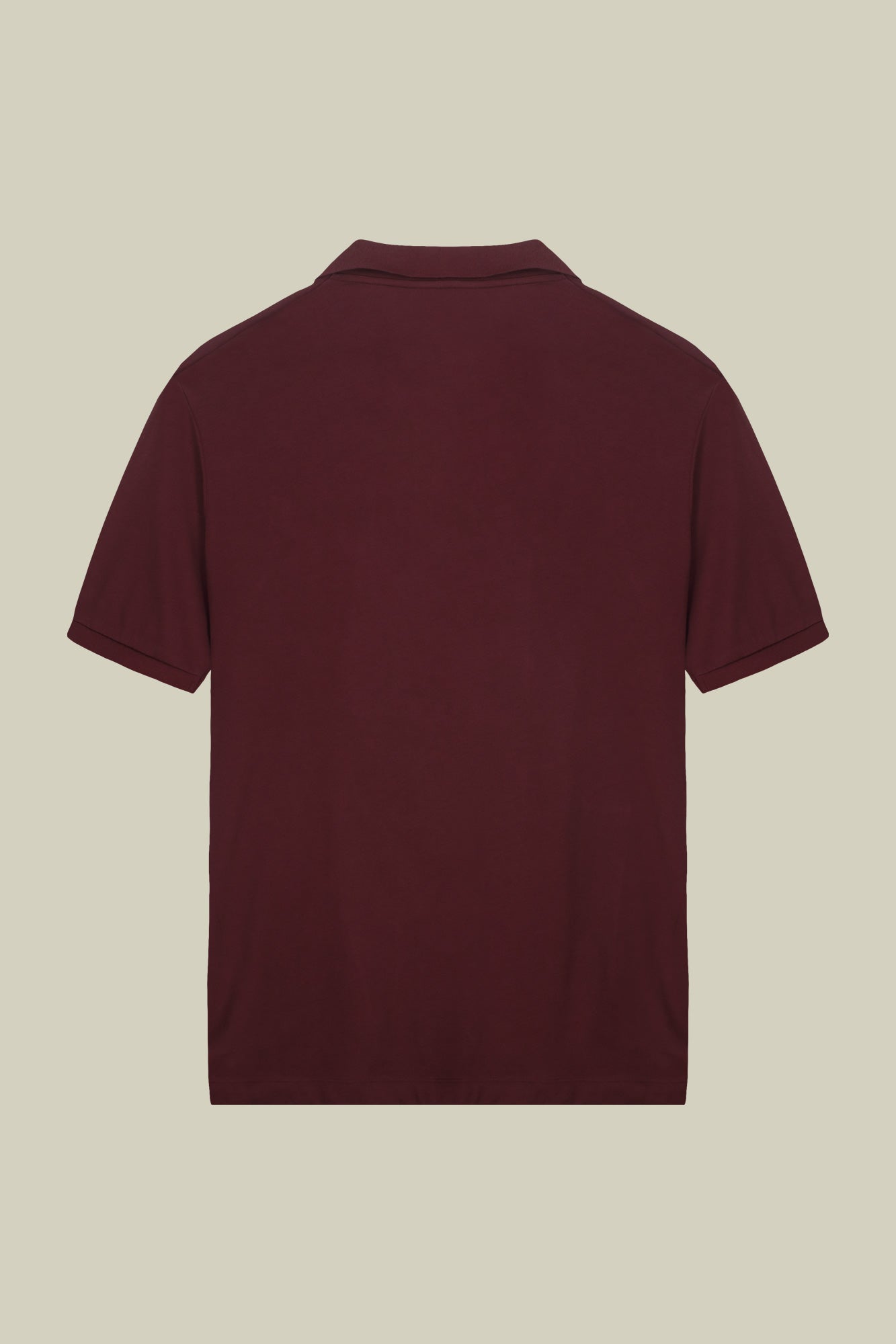 Men's short-sleeved organic cotton polo shirt with derby collar