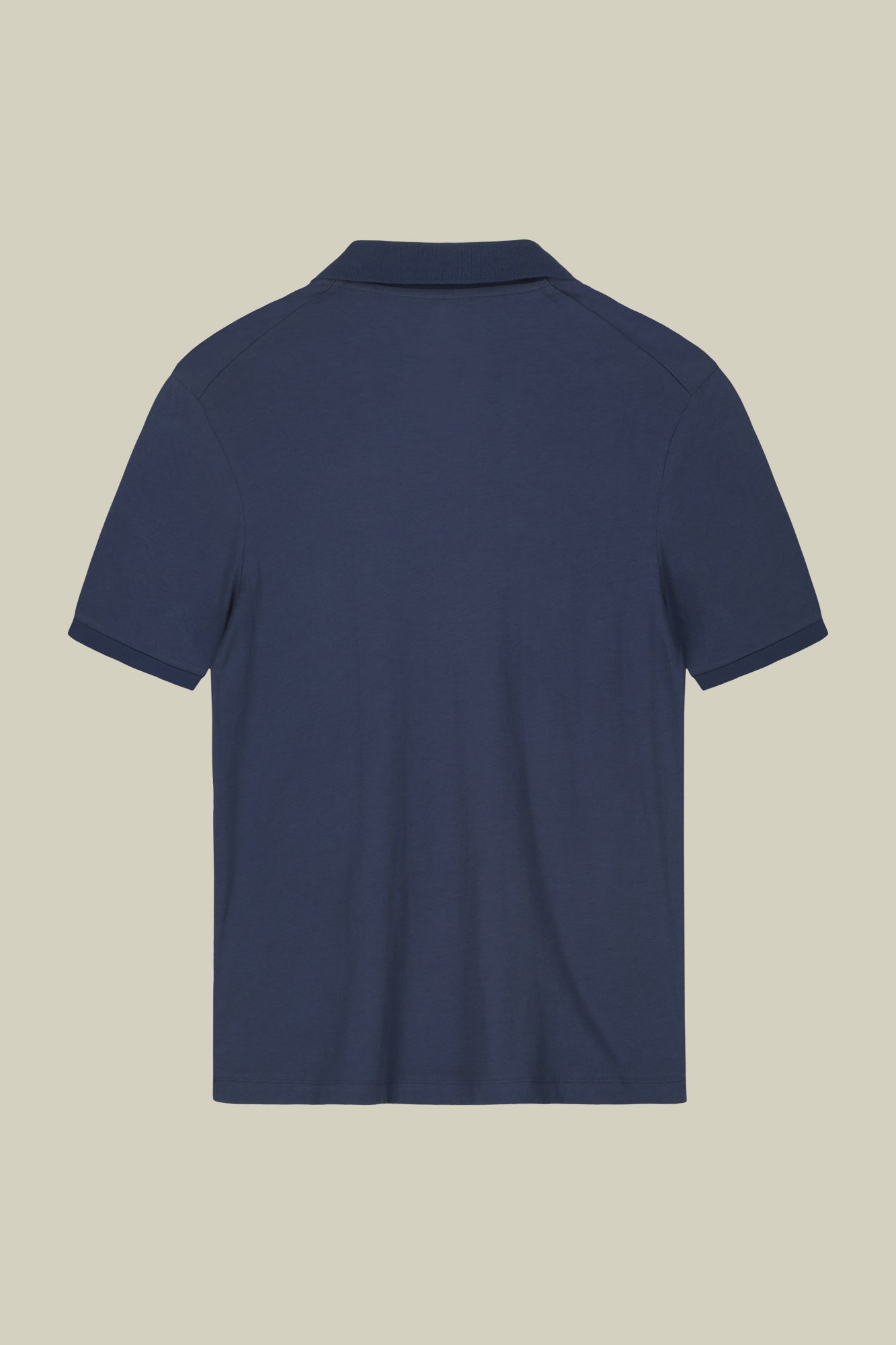 Men's short-sleeved organic cotton polo shirt with derby collar