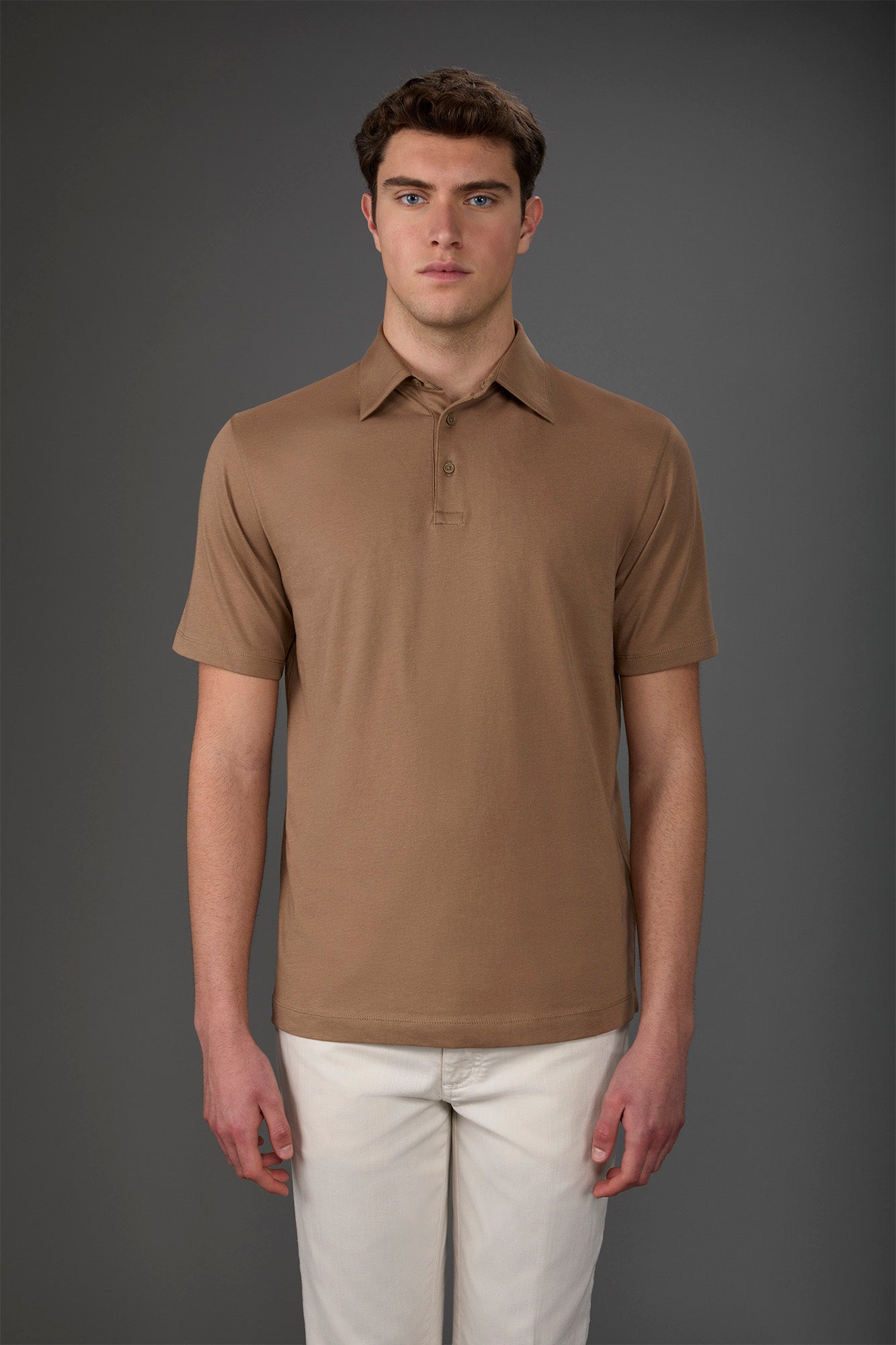 Men's short-sleeved polo shirt in organic cotton