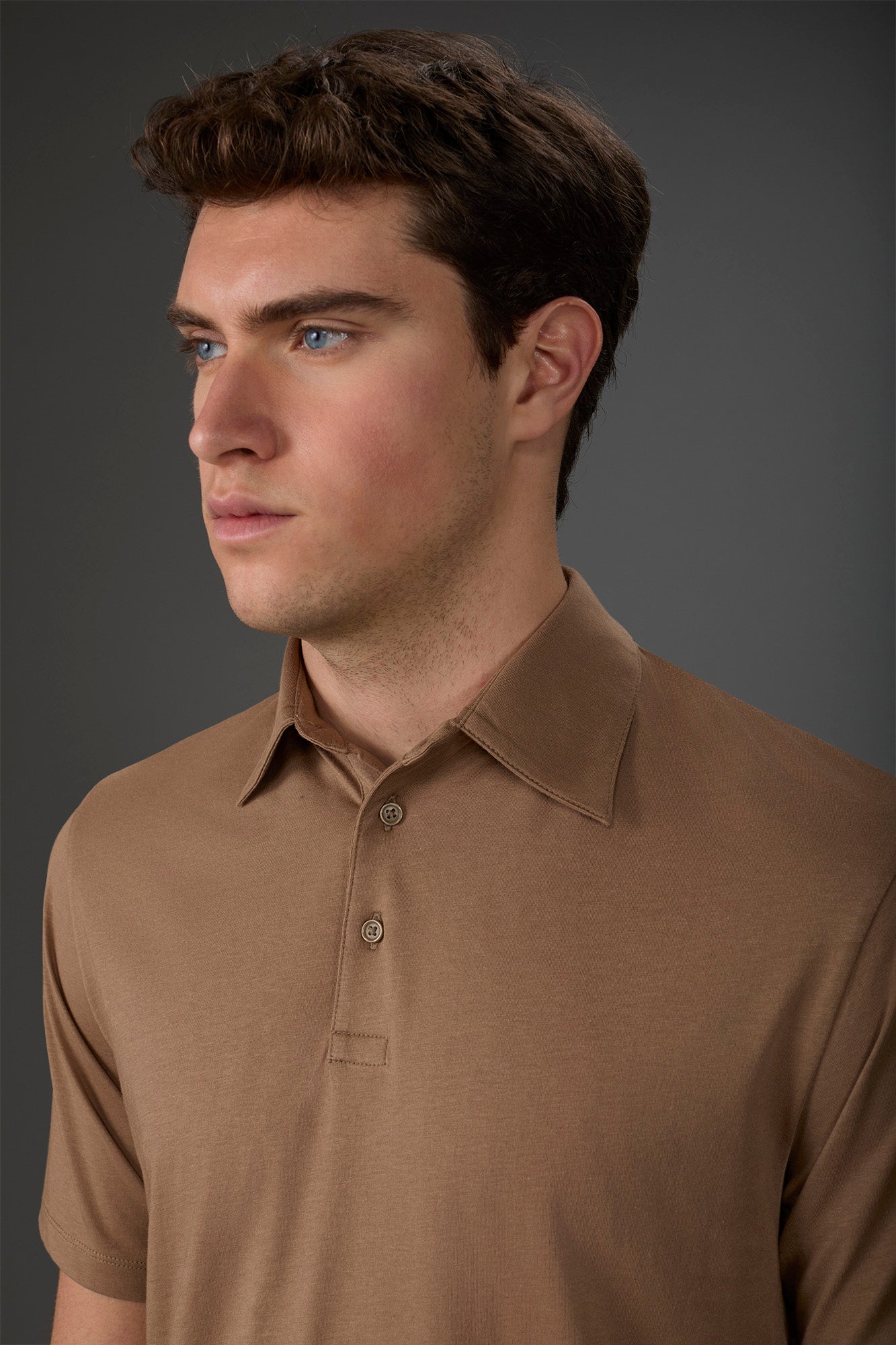 Men's short-sleeved polo shirt in organic cotton