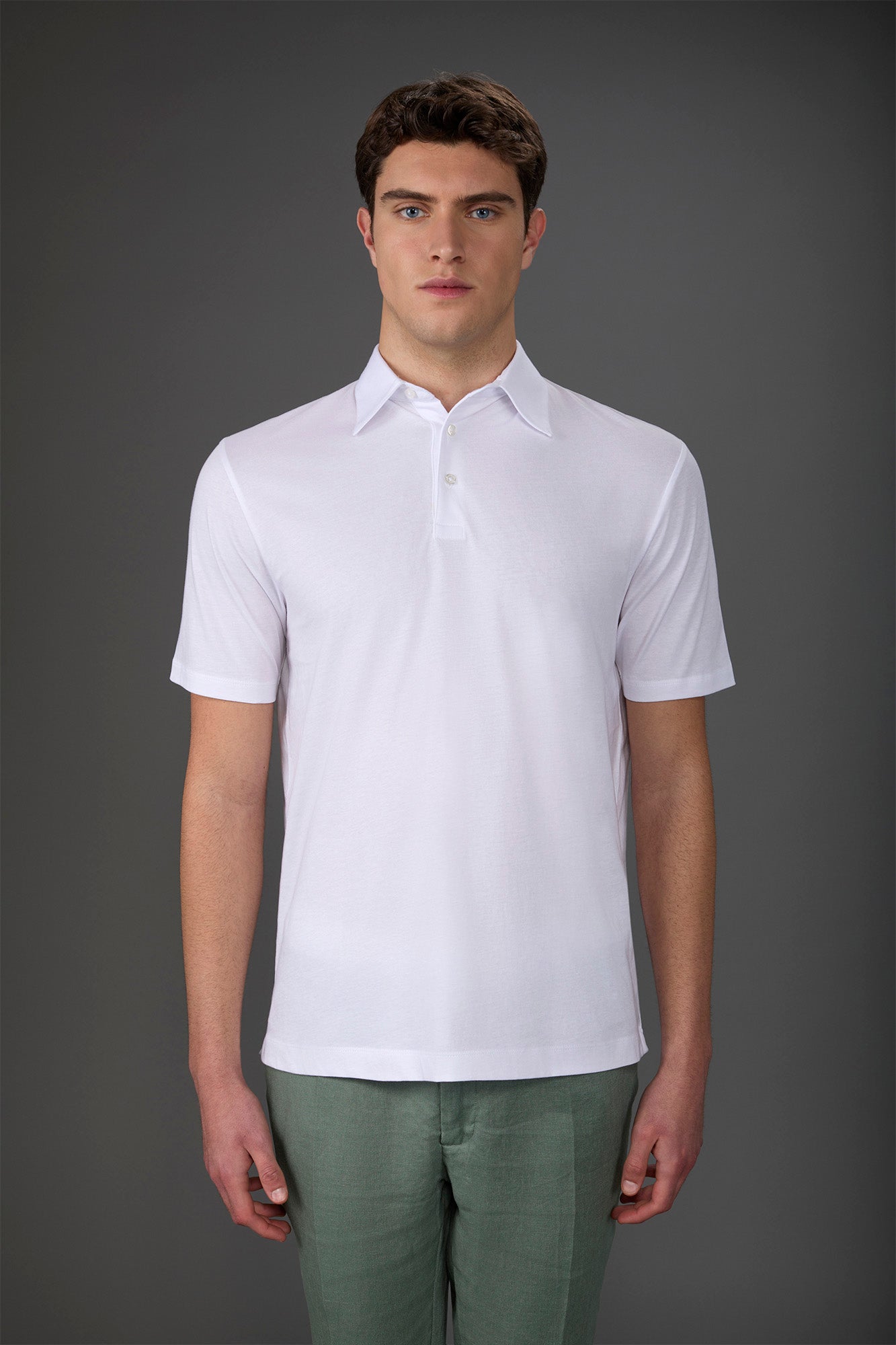 Men's short-sleeved polo shirt in organic cotton