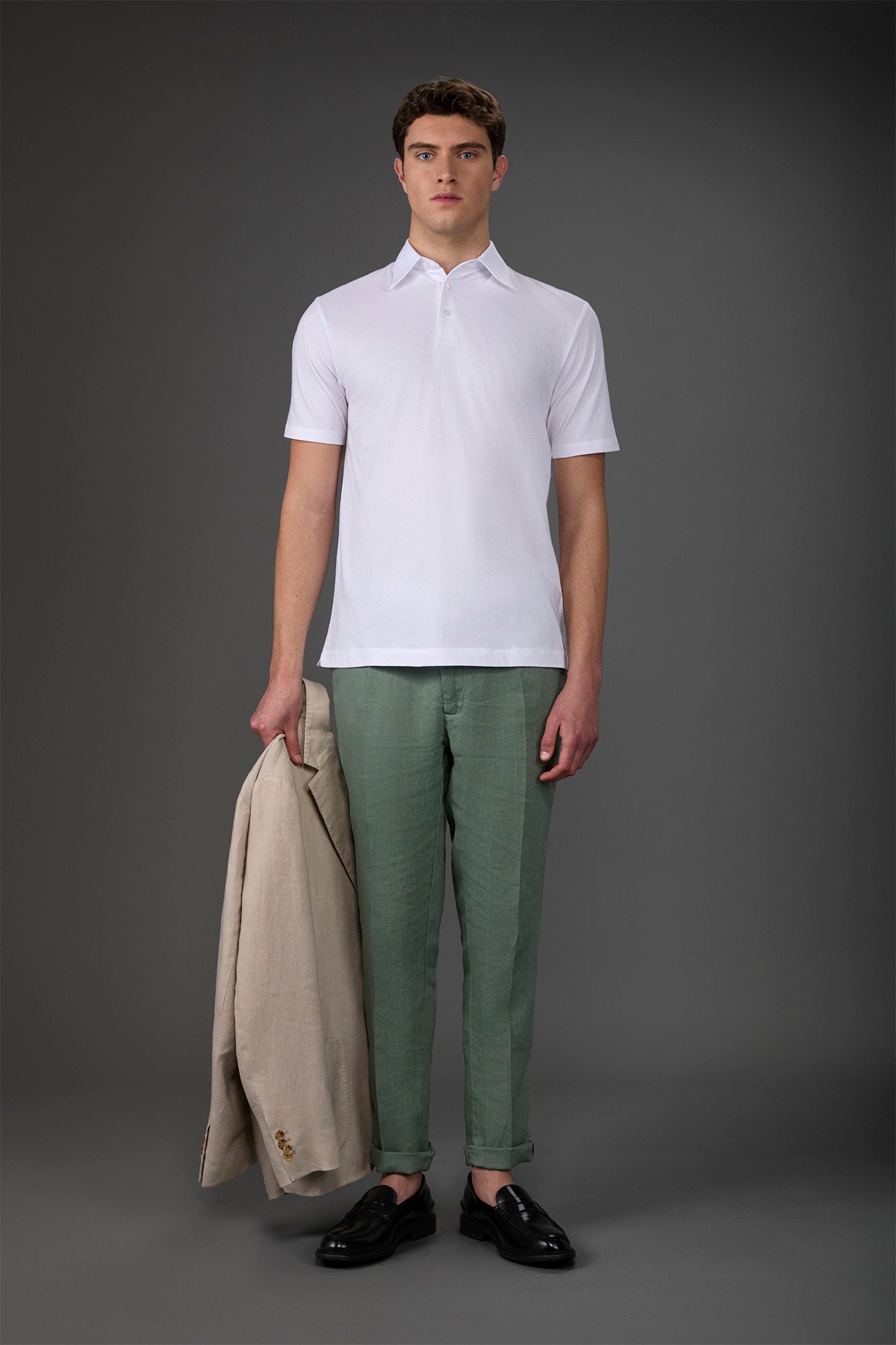 Men's short-sleeved polo shirt in organic cotton