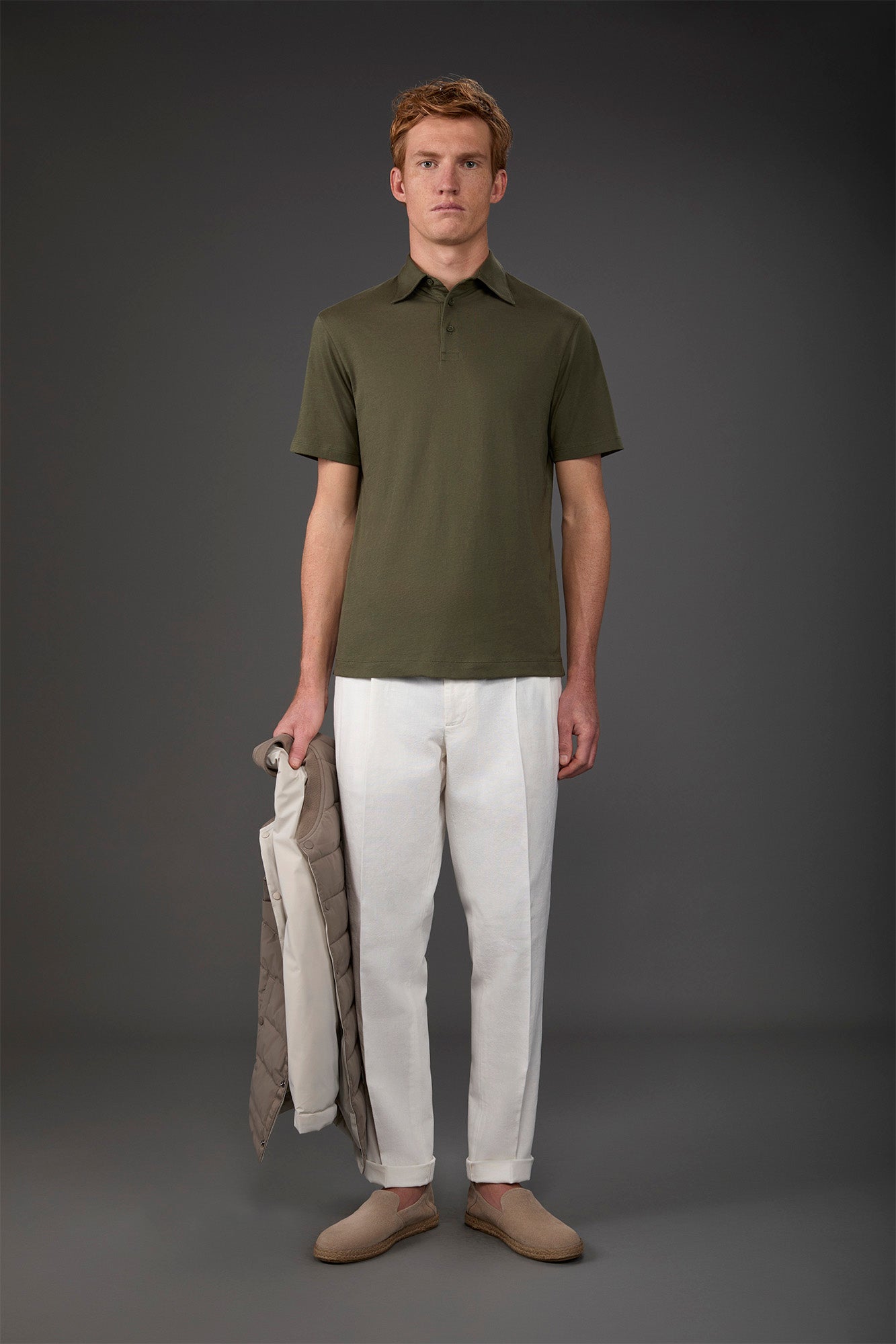 Men's short-sleeved polo shirt in organic cotton