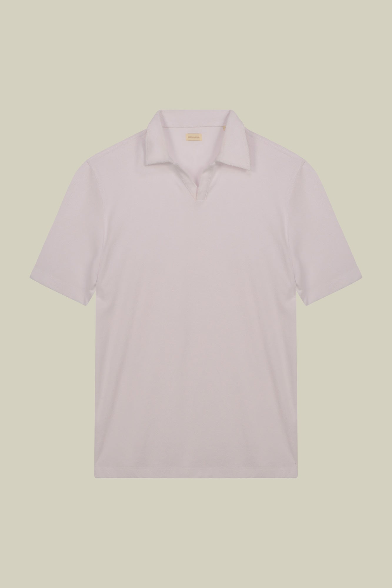Men's short-sleeved polo shirt in a sponge fabric with derby collar