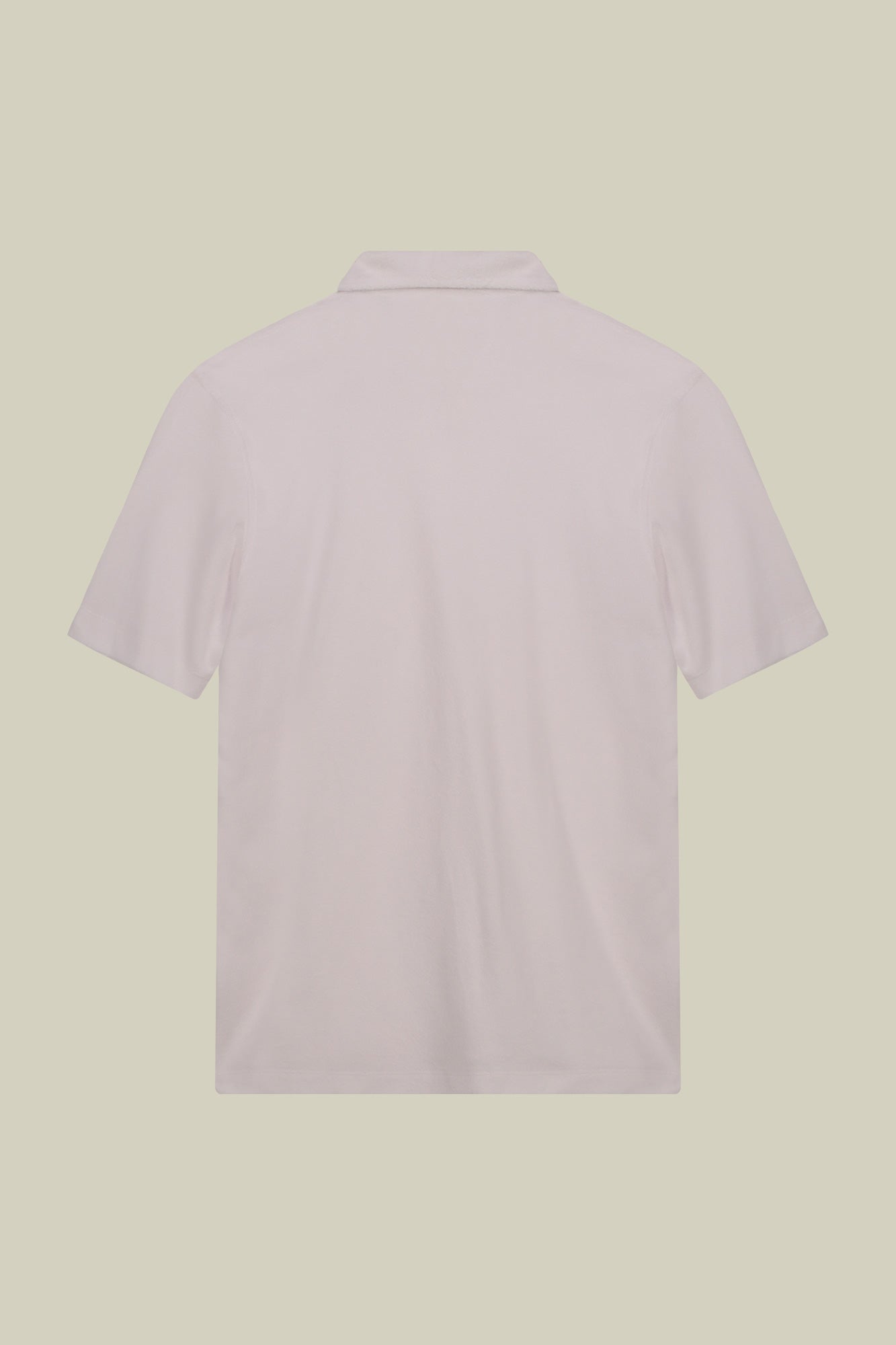 Men's short-sleeved polo shirt in a sponge fabric with derby collar