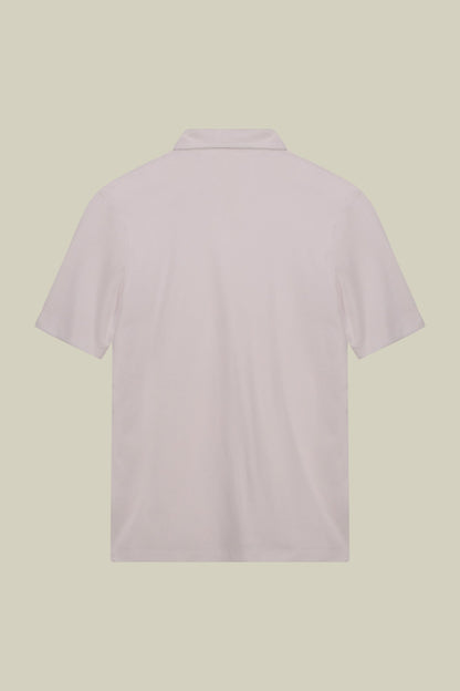 Men's short-sleeved polo shirt in a sponge fabric with derby collar