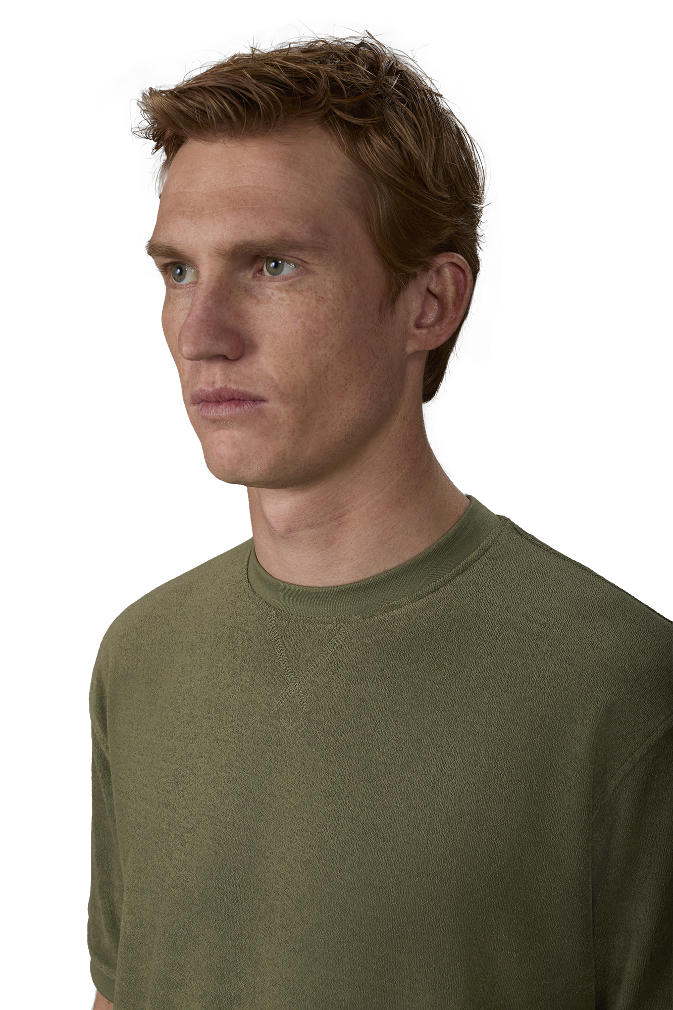 Men's short-sleeved polo shirt in a sponge fabric with derby collar