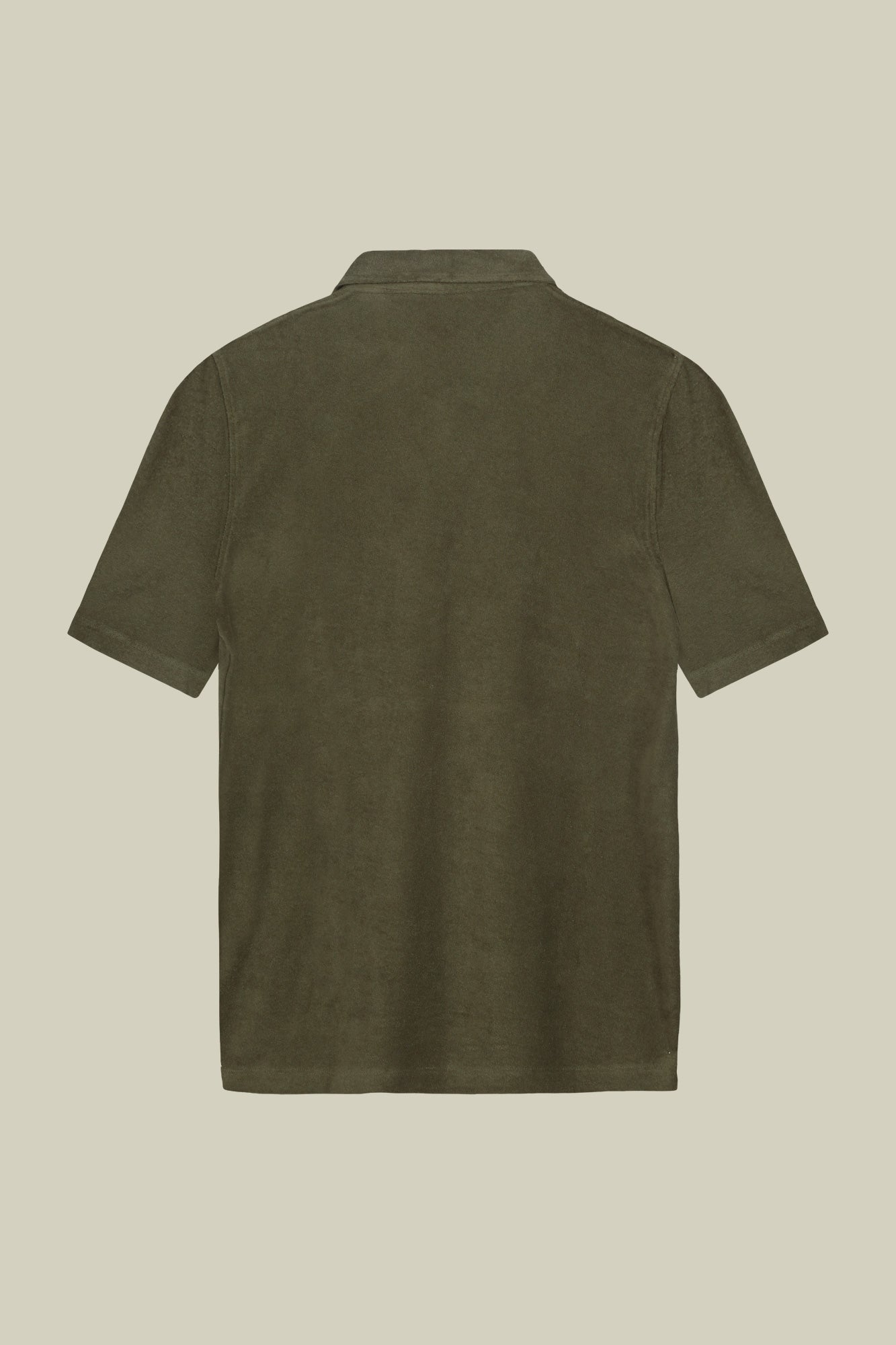 Men's short-sleeved polo shirt in a sponge fabric with derby collar