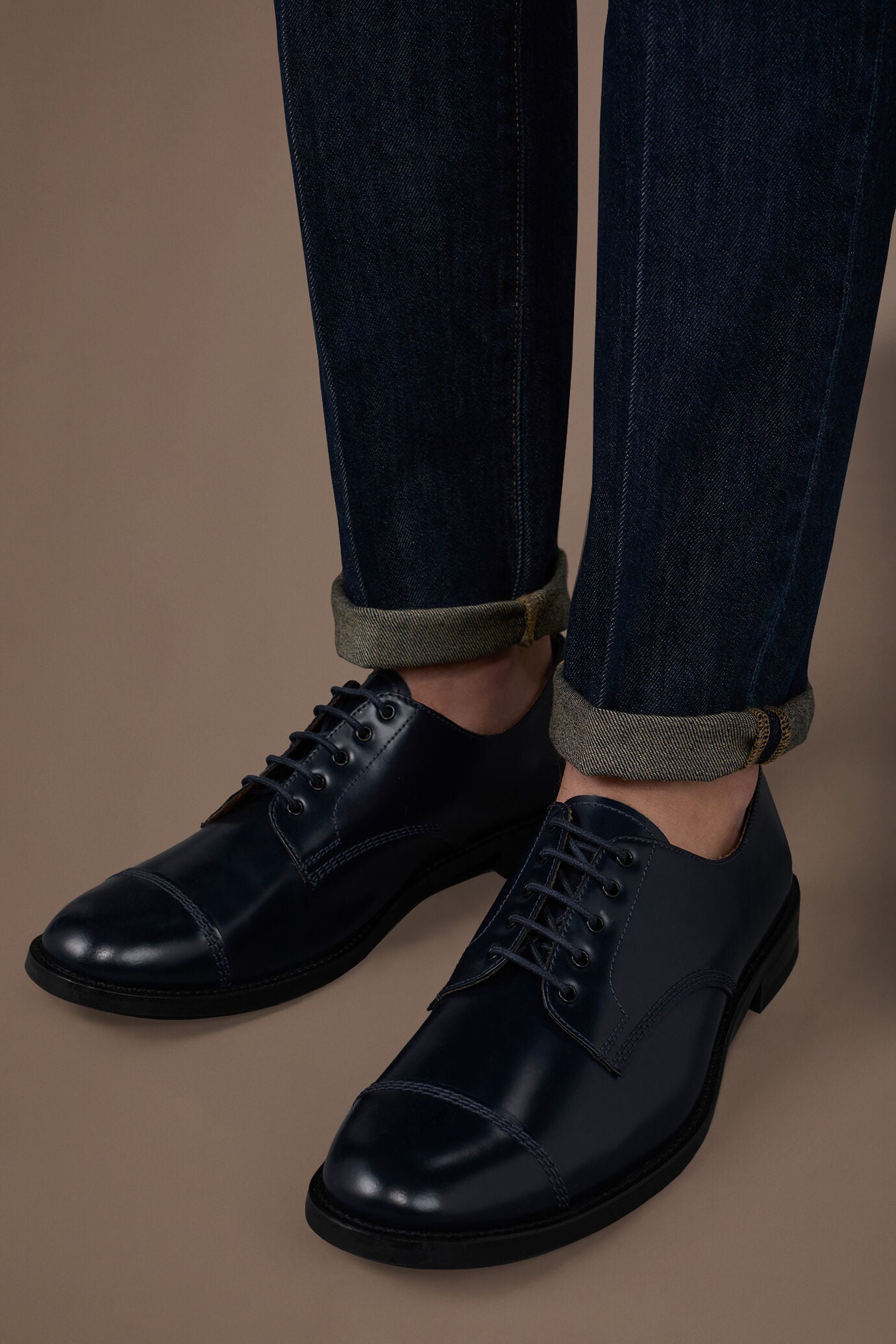 Derby shoe in 100% genuine leather